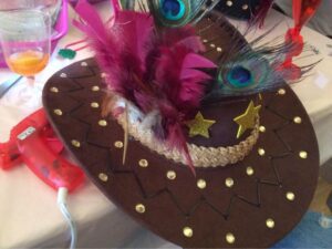 image of fun cowgirl hat making at a Hen Party