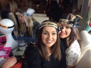 image of fun 'great gatsby' headband making at a Hen Party